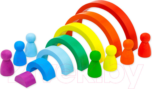 Изображение товара Развивающий игровой набор Alatoys Пирамидка. Радуга / ПСТ07