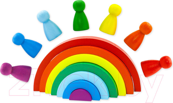 Изображение товара Развивающий игровой набор Alatoys Пирамидка. Радуга / ПСТ07