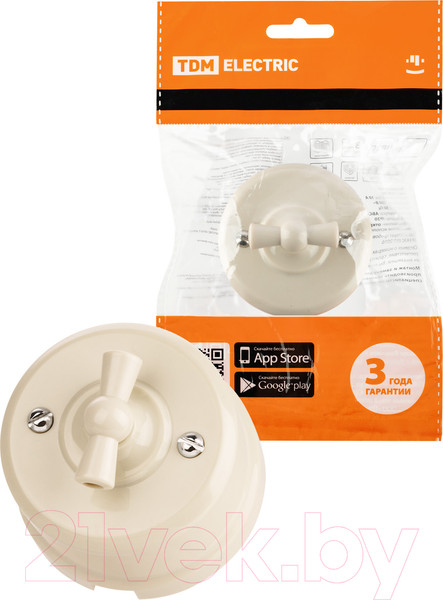 Изображение товара Выключатель TDM Виви SQ1820-1306 (слоновая кость)