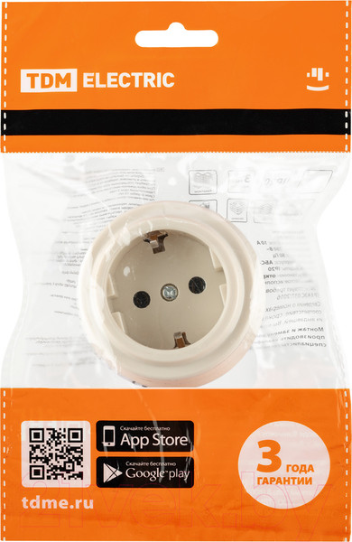 Изображение товара Розетка TDM Виви SQ1820-1317 (слоновая кость)