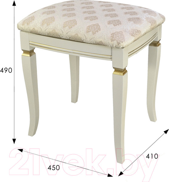 Изображение товара Банкетка Мебелик Васко В 106Н (слоновая кость/золото/маркус ваниль)