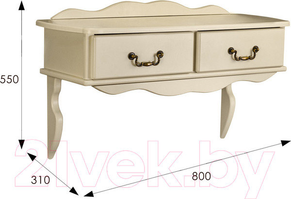 Изображение товара Консольный столик Мебелик Берже 20 (слоновая кость)