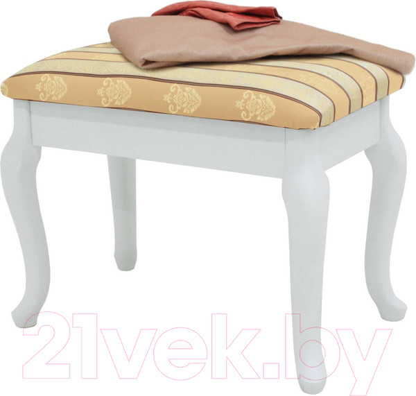Изображение товара Банкетка Мебелик Ретро с ящиком (белый/полоса бежевый)