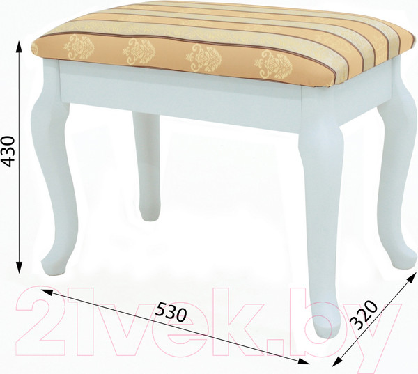 Изображение товара Банкетка Мебелик Ретро с ящиком (белый/полоса бежевый)