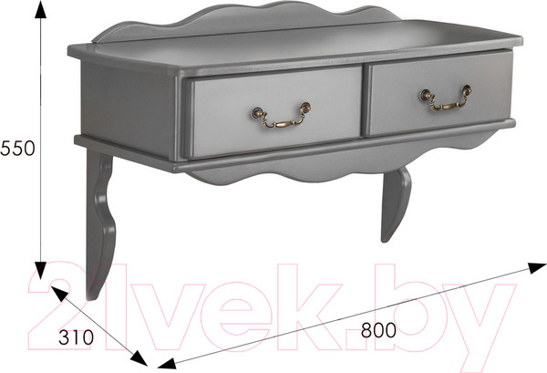 Изображение товара Консольный столик Мебелик Берже 20 (серый графит)