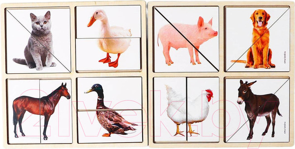 Изображение товара Развивающий игровой набор Лесная мастерская Картинки-половинки Домашние животные / 5698313