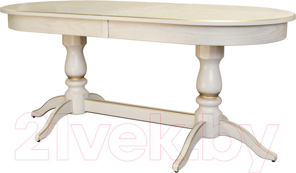 Изображение товара Обеденный стол Мебелик Тарун 3 (слоновая кость/золото)