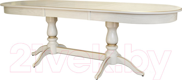 Изображение товара Обеденный стол Мебелик Тарун 3 (слоновая кость/золото)