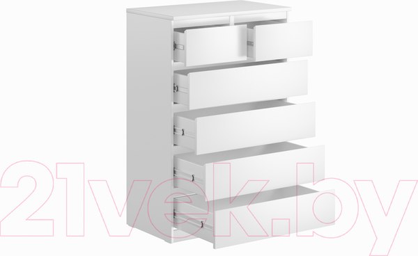 Изображение товара Комод Mio Tesoro Мальта 6 ящиков 80x121 2.05.02.100.1 (белый)