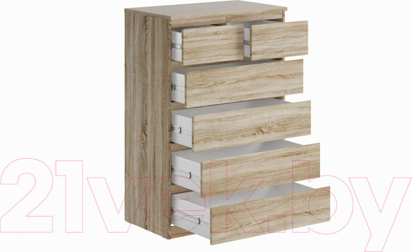 Изображение товара Комод Mio Tesoro Мальта 6 ящиков 80x121 2.05.02.100.3 (дуб сонома)