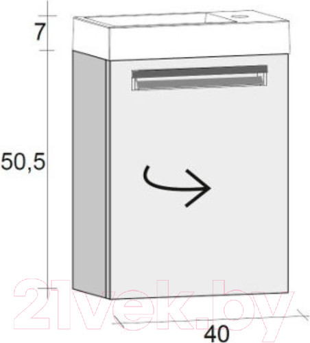 Изображение товара Тумба с умывальником Riho Lucca / FLU040Z01Z01S10