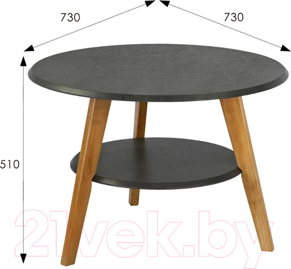 Изображение товара Журнальный столик Мебелик BeautyStyle 17 (серый бетон/бук)