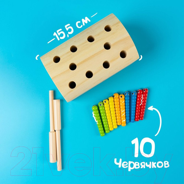 Изображение товара Развивающий игровой набор Лесная мастерская Рыбалка Веселые червяки / 4361140