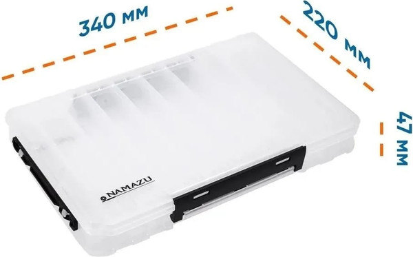 Изображение товара Коробка рыболовная Namazu Для воблеров двухсторонняя 34x22x4.7см / N-BOX43