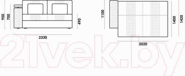 Изображение товара Диван Rivalli Паркер (Verona Stone)