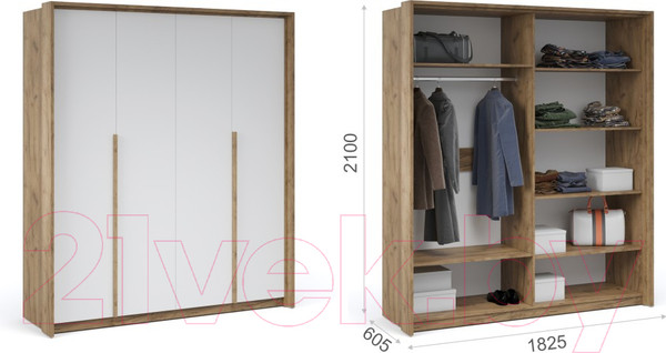 Изображение товара Паспарту для шкафа Империал Мишель для 4-х дверного (дуб крафт золотой)