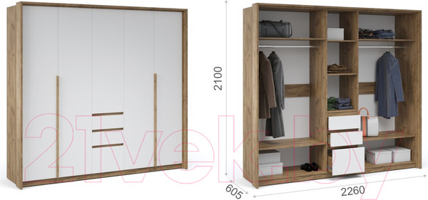 Изображение товара Паспарту для шкафа Империал Мишель для 5-ти дверного (дуб крафт золотой)