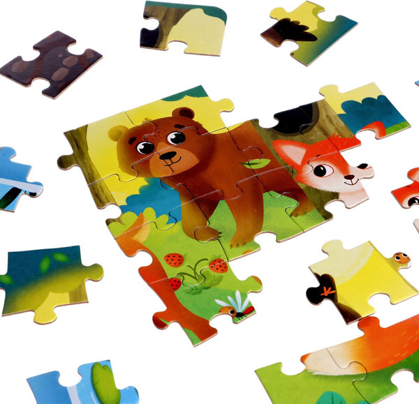 Изображение товара Пазл Puzzle Time С фонариком На лесной опушке / 7149467 (63эл)