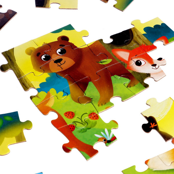 Изображение товара Пазл Puzzle Time С фонариком На лесной опушке / 7149467 (63эл)