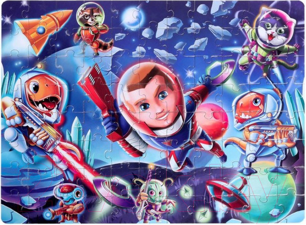 Изображение товара Пазл Puzzle Time Светящийся в темноте Космический десант / 4659850 (88эл)