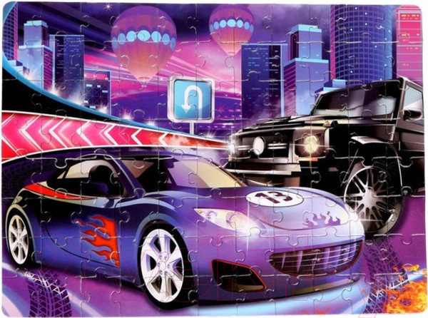 Изображение товара Пазл Puzzle Time Светящийся Крутые тачки / 4659852 (88эл)