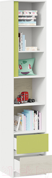 Изображение товара Шкаф-пенал ТриЯ Сканди СМ-386.07.20-20 (дуб гарден/белый/зеленый)