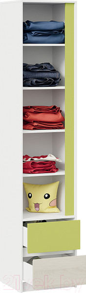 Изображение товара Шкаф-пенал ТриЯ Сканди СМ-386.07.21-20 (дуб гарден/белый/зеленый)