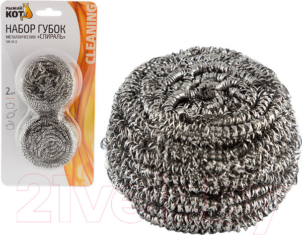 Изображение товара Набор губок для мытья посуды Рыжий кот SM-01/2 / 001739 (2шт)