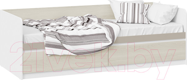 Изображение товара Кровать-тахта ТриЯ Сканди СМ-386.12.002 (дуб гарден/белый/глиняный серый)