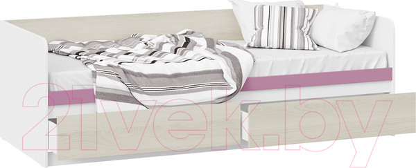 Изображение товара Кровать-тахта ТриЯ Сканди СМ-386.12.002 (дуб гарден/белый/лиловый)