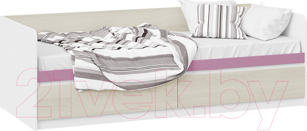 Изображение товара Кровать-тахта ТриЯ Сканди СМ-386.12.002 (дуб гарден/белый/лиловый)