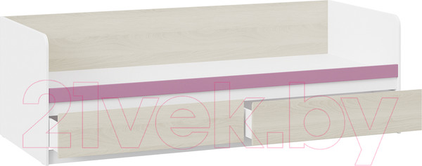 Изображение товара Кровать-тахта ТриЯ Сканди СМ-386.12.002 (дуб гарден/белый/лиловый)