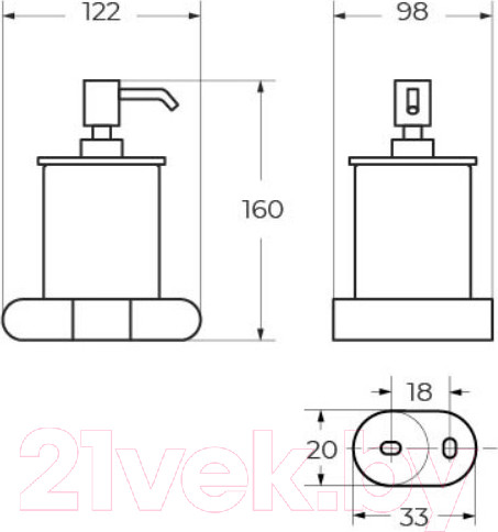 Изображение товара Дозатор для жидкого мыла Art&Max Platino AM-E-3998-MB