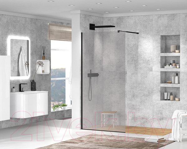Изображение товара Душевая стенка Cezares LIBERTA-L-1-100-120-GR-NERO