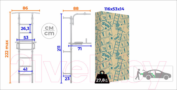Изображение товара Детский спортивный комплекс Romana S10 01.21.7.06.410.04.00-20 (Pastel)