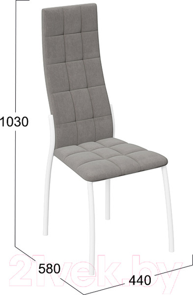 Изображение товара Стул ТриЯ Кредо (белый муар/микровелюр боска 24 серый)