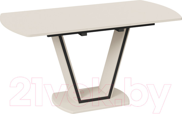 Изображение товара Обеденный стол ТриЯ Дели тип 2 (бежевый софт/стекло матовое бежевое)