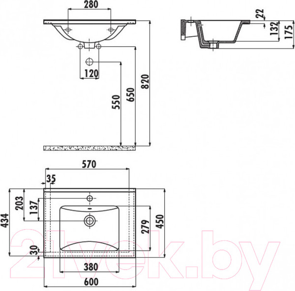 Изображение товара Тумба с умывальником ЗОВ Софи 60 / S60MW0MAGVA-SU60 (адриатик)