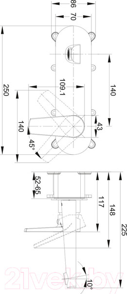 Изображение товара Смеситель Cersanit Moduo 64096