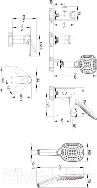 Изображение товара Смеситель Cersanit Moduo 64100