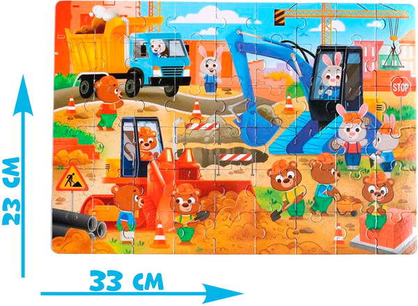 Изображение товара Пазл Puzzle Time Строим, роем и везем / 4637541 (54эл)