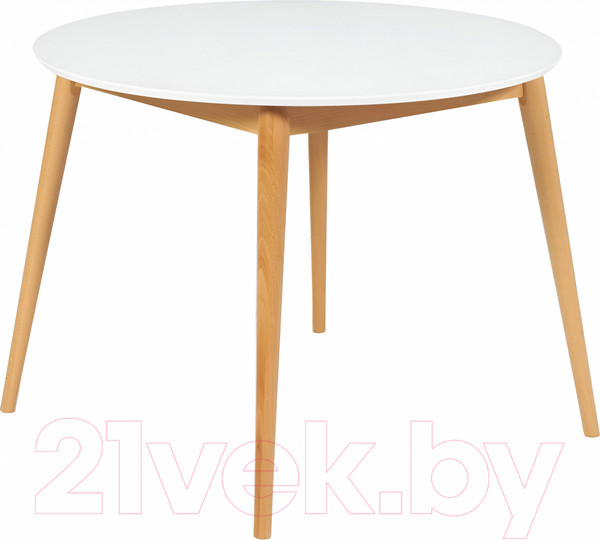 Изображение товара Обеденный стол Tetchair Боско круглый раскладной (белый/натуральный)