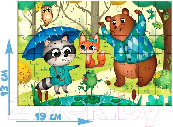 Изображение товара Пазл Puzzle Time В елочном шаре Веселые зверята / 4923774 (54эл)