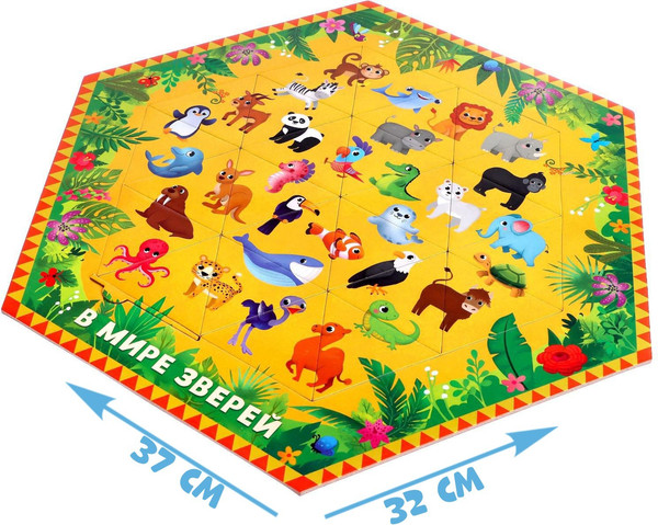 Изображение товара Развивающая игра Puzzle Time В мире зверей / 6485444 (24эл)