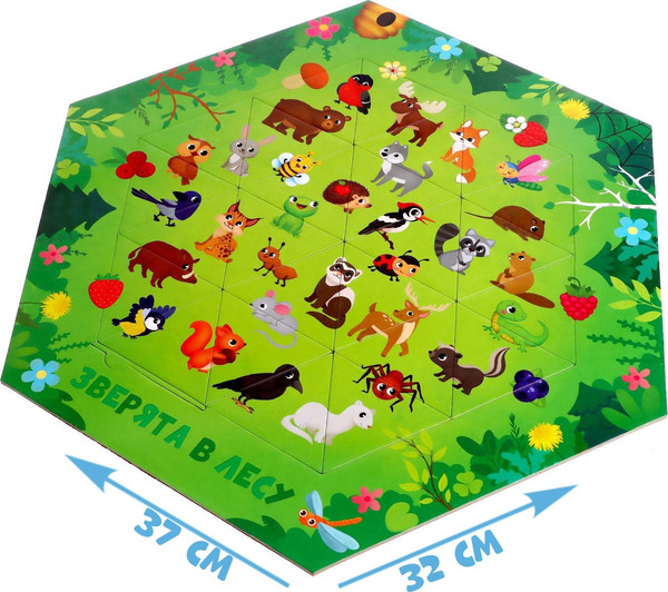 Изображение товара Развивающая игра Puzzle Time Зверята в лесу / 6485445 (24эл)
