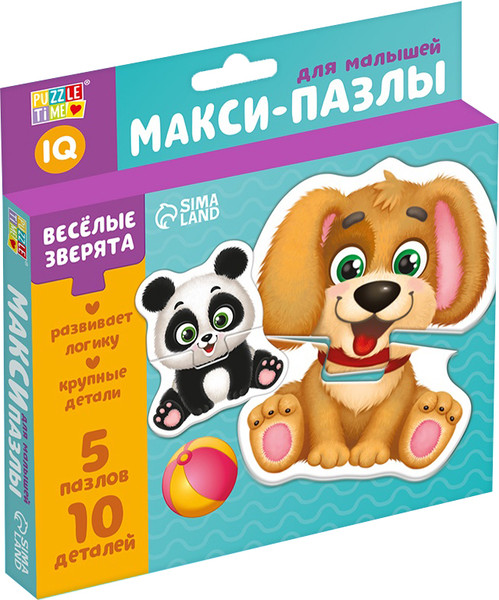 Изображение товара Развивающая игра Puzzle Time Макси пазлы Веселые зверята / 4428279
