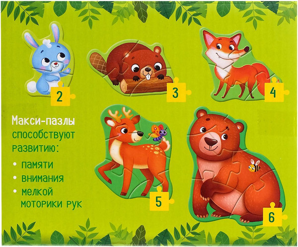 Изображение товара Развивающая игра Puzzle Time Макси-пазлы Лесные жители / 5378740