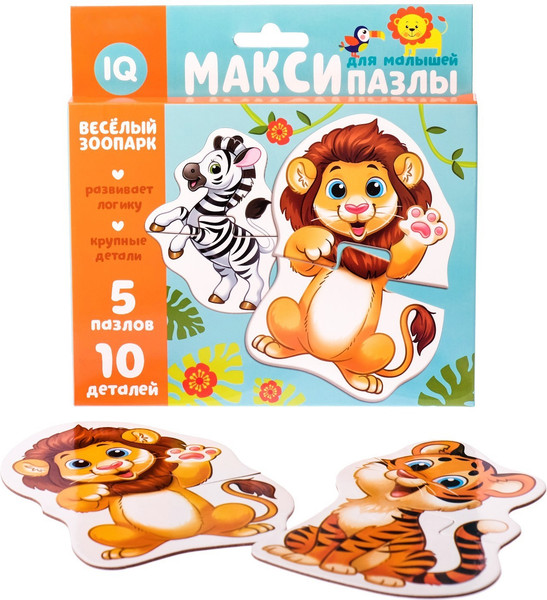 Изображение товара Развивающая игра Puzzle Time Макси-пазлы Веселый зоопарк / 3443432