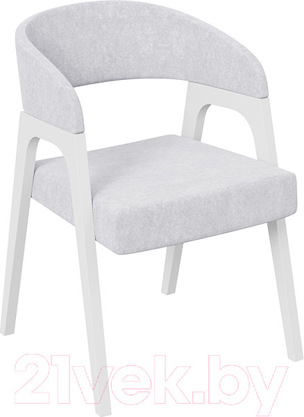 Изображение товара Стул ТриЯ Техас 1 W-101 (белый матовый/ткань 210 велюр Jercy Silver)