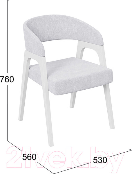 Изображение товара Стул ТриЯ Техас 1 W-101 (белый матовый/ткань 210 велюр Jercy Silver)